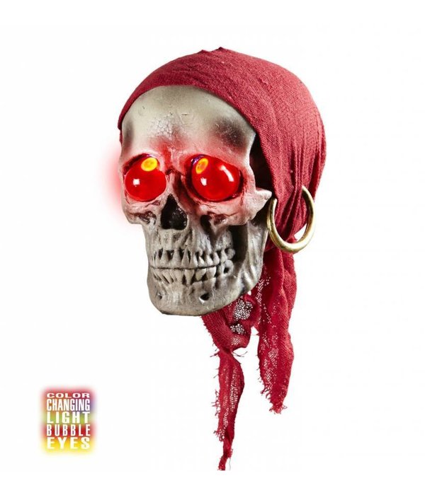 Piratenschedel met kleuren licht 40cm
