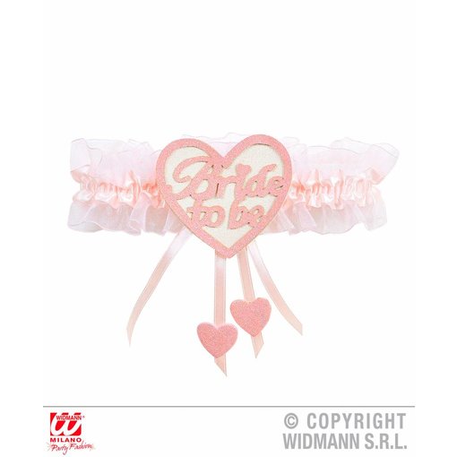 Kousenband bride to be roze/wit