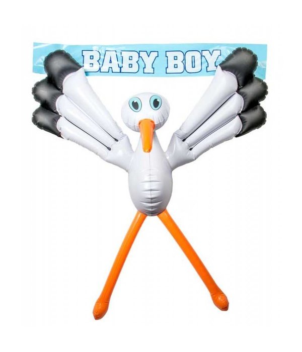 Opblaas Ooievaar Jongen / Meisje - 75 cm