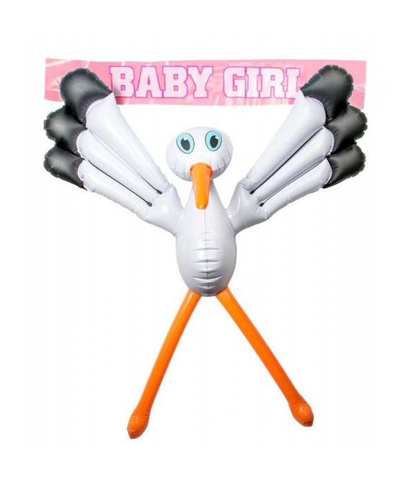 Opblaas Ooievaar Jongen / Meisje - 75 cm