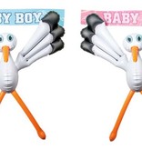 Opblaas Ooievaar Jongen / Meisje - 75 cm