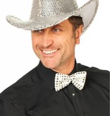 Cowboy glamour hoed pailletten zilver