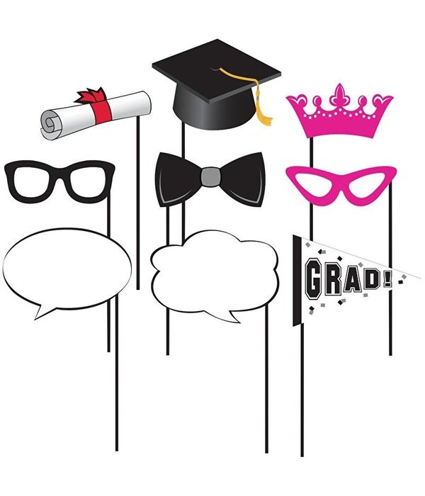 Photo Booth Props Kit Cap & Gown Geslaagd