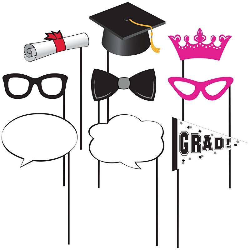Photo Booth Props Kit Cap & Gown Geslaagd afbeelding