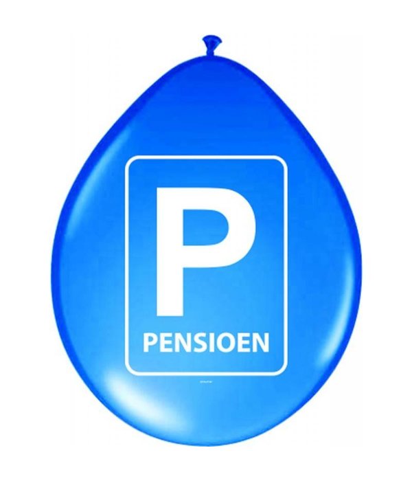 Pensioen Parkeerbord Ballonnen - 8 stuks