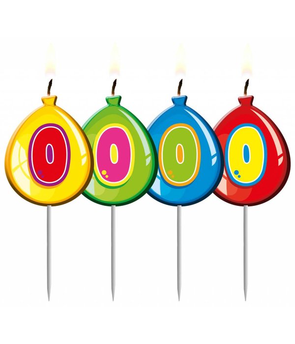 Nummer kaarsje ballon cijfer 0