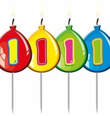 Nummer kaarsje ballon cijfer 1