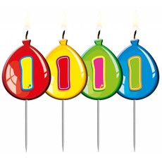 Nummer kaarsje ballon cijfer 1