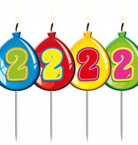 Nummer kaarsje ballon cijfer 2