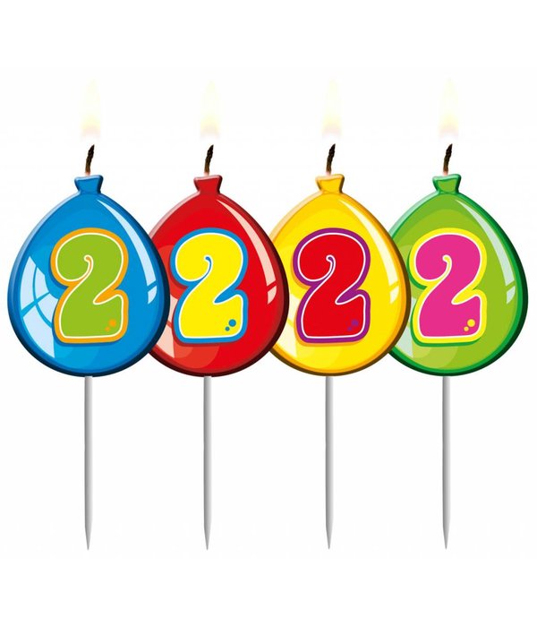 Nummer kaarsje ballon cijfer 2