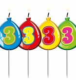 Nummer kaarsje ballon cijfer 3