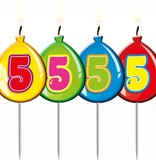 Nummer kaarsje ballon cijfer 5