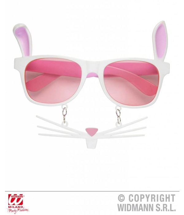 bril konijn met snorharen