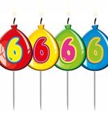 Nummer kaarsje ballon cijfer 6