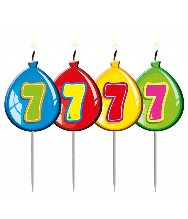 Nummer kaarsje ballon cijfer 7