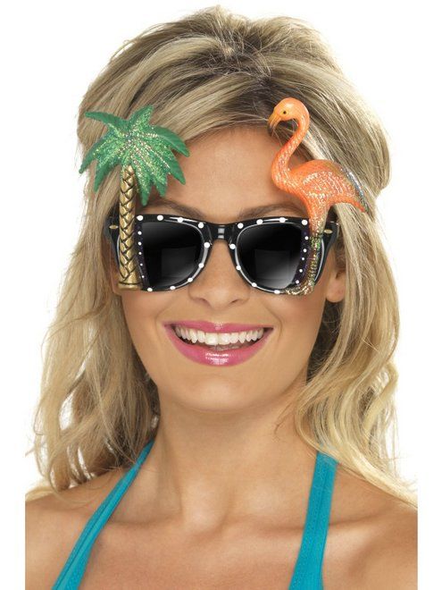 Bril met Flamingo en Palmboom afbeelding