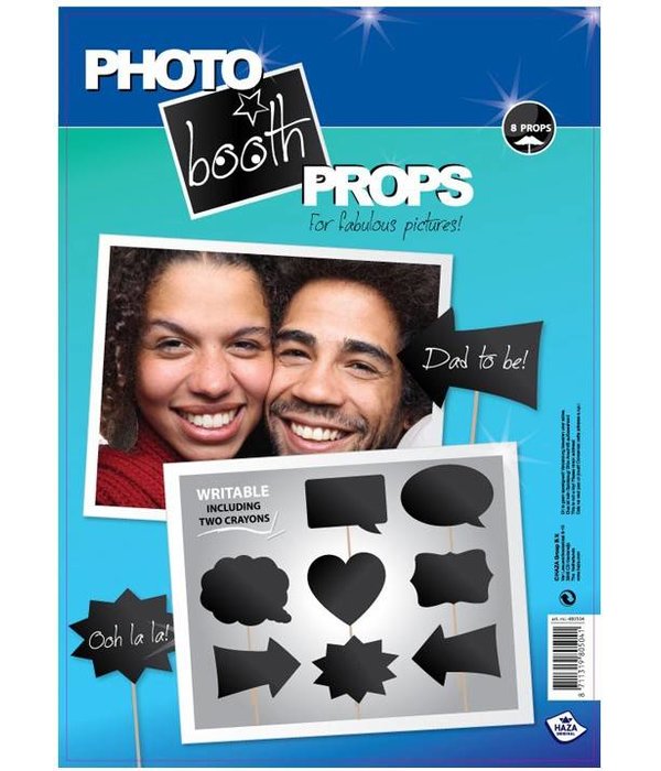 Photo booth props set schrijfbaar 8 stuks