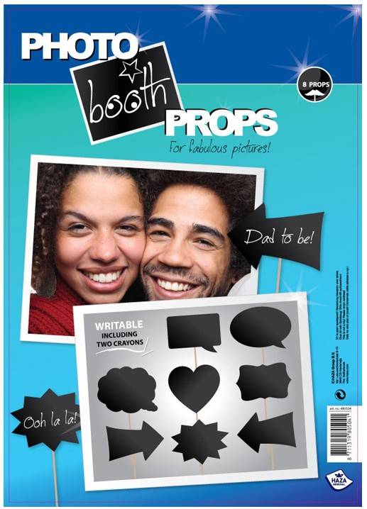 Photo booth props set schrijfbaar 8 stuks afbeelding