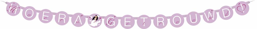 Letterslinger hoera getrouwd afbeelding