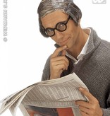 Kale kop oude man met laatste haar