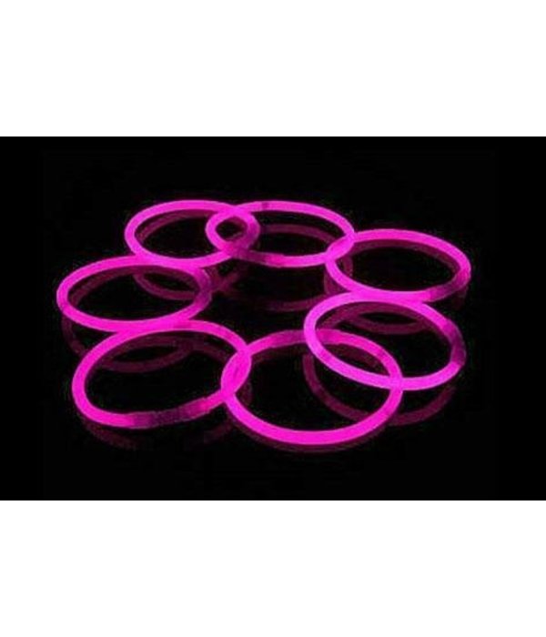 Glow in Dark armbanden roze 100 stuks