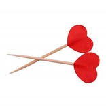 Prikkers rode hartjes - 50 stuks