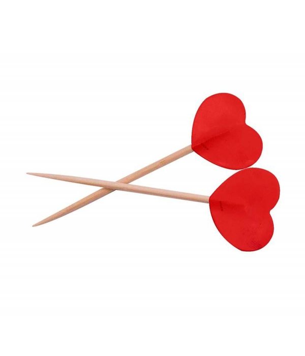 Prikkers rode hartjes - 50 stuks