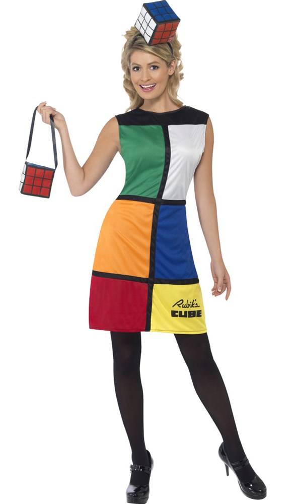 Rubiks Kubus kostuum vrouw afbeelding