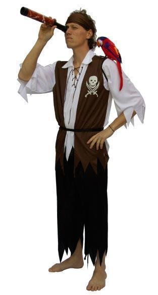 verkleedkostuum piraat - piratenshirt en broek heren - maat medium