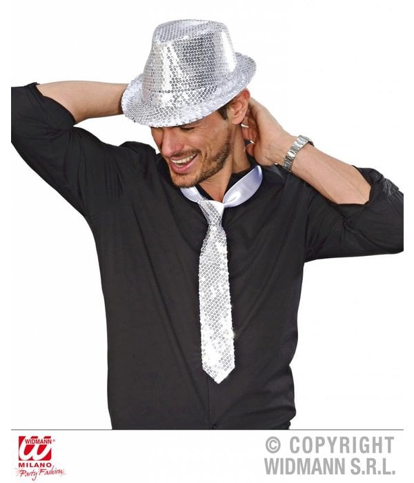 gangsterhoed pailletten zilver