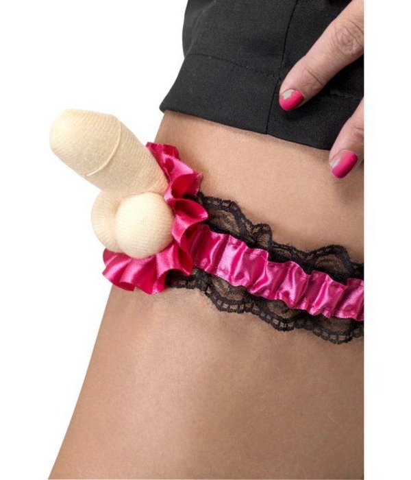 Vrijgezellenfeest kousenband piemel