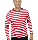 Gestreept T-shirt rood/wit man-vrouw