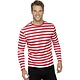 Gestreept T-shirt rood/wit man-vrouw