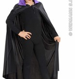 Kindercape zwart met paarse kraag