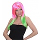 Pruik Disco roze/groen