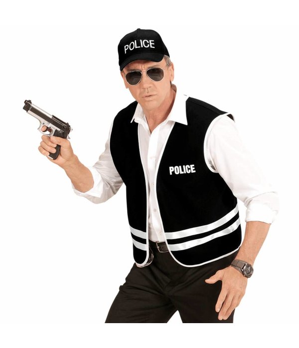 Zwart Politievest Met Cap Volwassen