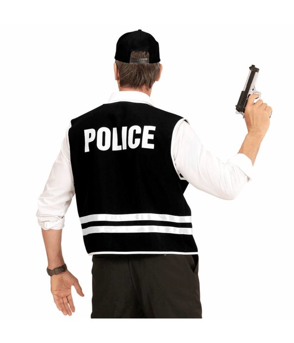 Zwart Politievest Met Cap Volwassen