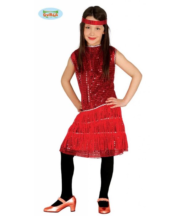 Jaren 20 charleston meisje rood