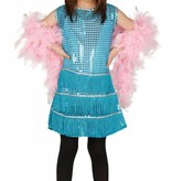 Flapper kostuum meisje blauw