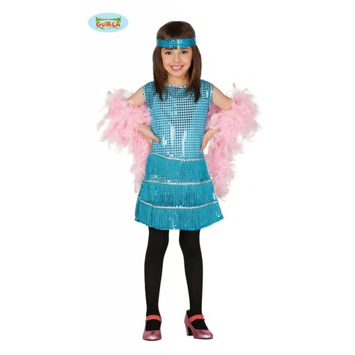 Flapper kostuum meisje blauw