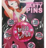 Set van 8 Buttons Vrijgezellen feest dames