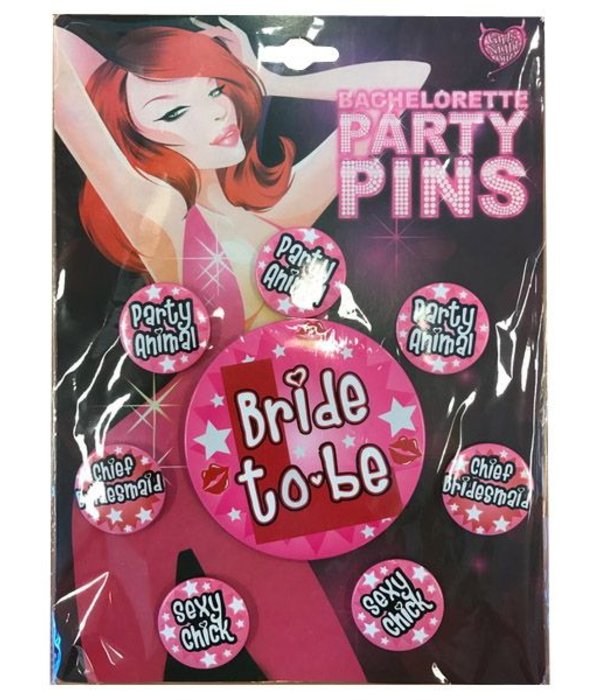 Set van 8 Buttons Vrijgezellen feest dames