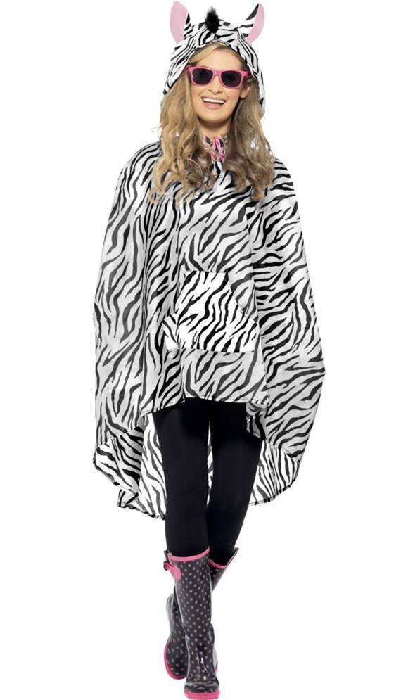 Party Poncho festival zebra