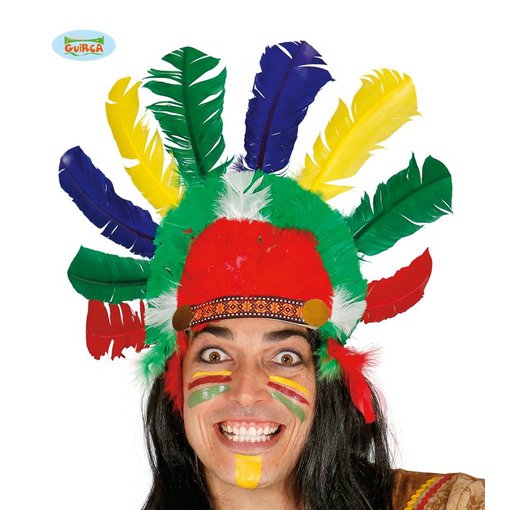Indianen hoofdband met veren