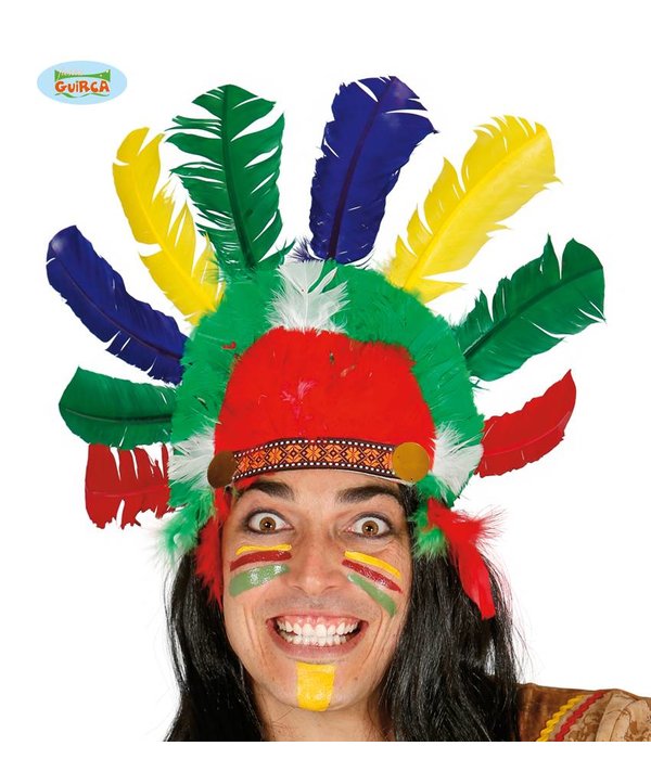 Indianen hoofdband met veren