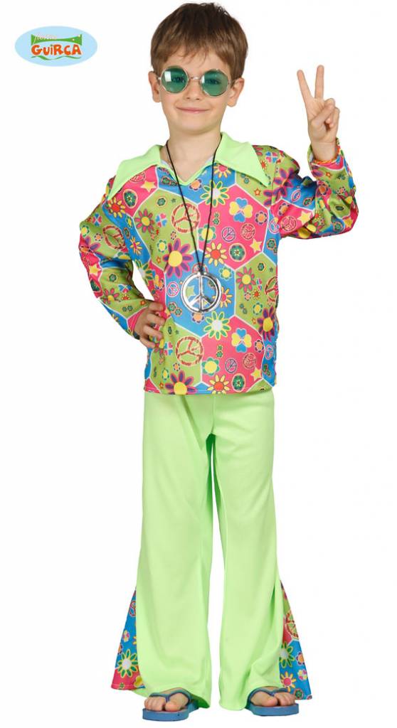 Hippie jongen flower power afbeelding