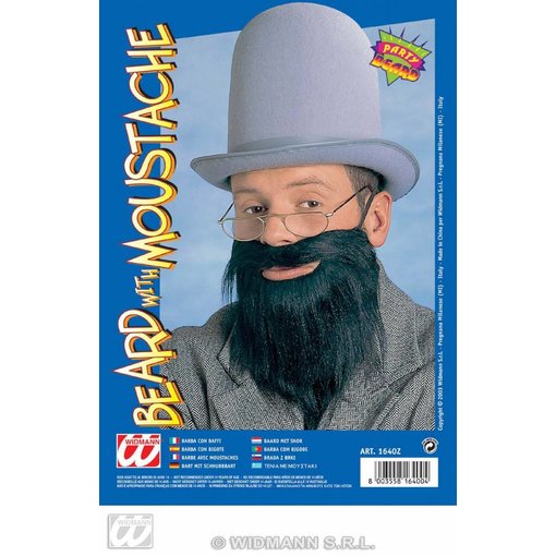 Partybaard met snor zwart