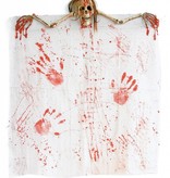 Doek met bebloede kop en handen