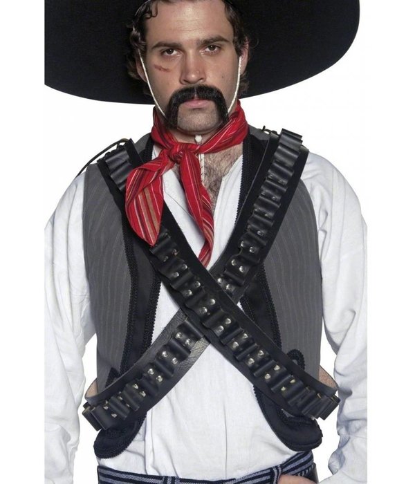 Authentieke Western Bullet riem zwart