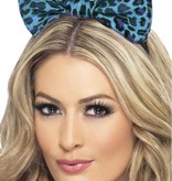 Luipaard strik blauw op hoofdband